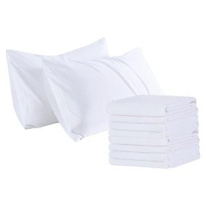 10 Pack Standard White Microfiber Pillow Cases