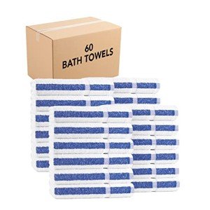 Bulk Lightweight Cotton Spa Bath Towels - 60 Pack