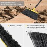 Heavy-Duty Outdoor Broom with Long Handle - 4 Pack