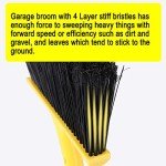 Heavy-Duty Outdoor Broom with Long Handle - 4 Pack