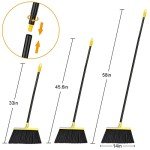 Heavy-Duty Outdoor Broom with Long Handle - 4 Pack