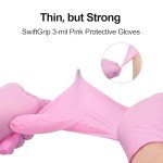 Pink Disposable Gloves, Powder-Free, 100-ct Box