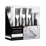 160 Pack Silver Disposable Cutlery Set