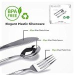 160 Pack Silver Disposable Cutlery Set