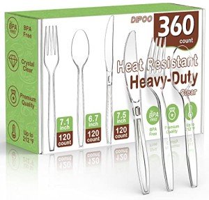 Heavy-Duty Disposable Plastic Cutlery Set, 360 Count