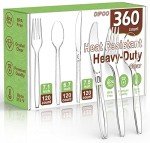 Heavy-Duty Disposable Plastic Cutlery Set, 360 Count