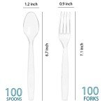 Heavyweight Disposable Plastic Silverware Set 200 Count