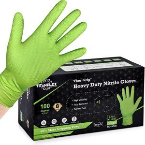 TitanFlex Thor Grip Heavy Duty Nitrile Gloves, Box of 100