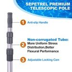 15ft Telescoping Pool Cleaning Pole - Adjustable 3 Piece