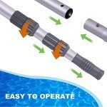 15ft Telescoping Pool Cleaning Pole - Adjustable 3 Piece