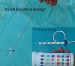 Knee Saver Pool Tool: Skimmer & Test Strip Holder
