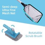 Deluxe Swimming Pool Cleaning Kit with Brush Heads