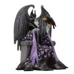 Enesco Disney Traditions Collection by Jim Shore Sleeping Beauty Maleficent Sitting on Throne Figurine- Resin Hand Painted Crafted Disney Halloween Collectible Figurines Home Decor Statue, 4 Inch