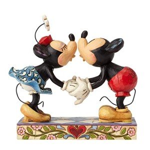 Enesco Disney Traditions Collection by Jim Shore Mickey and Minnie Mouse Kissing Figurine- Resin Hand Crafted Painted Collectible Disney Figurines Decorative Home Decor Statue, 6.5 Inch