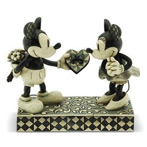 Disney Traditions by Jim Shore Black & White Mickey & Minnie Mouse Stone Resin Figurine, 6”