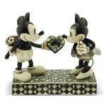 Disney Traditions by Jim Shore Black & White Mickey & Minnie Mouse Stone Resin Figurine, 6”