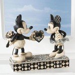 Disney Traditions by Jim Shore Black & White Mickey & Minnie Mouse Stone Resin Figurine, 6”