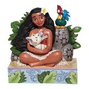 Enesco Disney Traditions by Jim Shore Moana with Pua and HEI HEI Figurine, 5.25 Inch, Multicolor