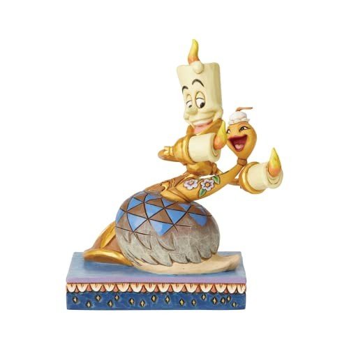 Enesco Disney Traditions by Jim Shore Beauty and The Beast Lumiere and Plumette Figurine, 5.75 Inch, Multicolor