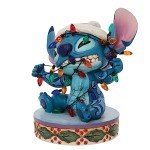Enesco Jim Shore Disney Traditions Lilo and Stitch Wrapped in Christmas Figurine, 4.5 Inch, Multicolor