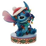 Enesco Jim Shore Disney Traditions Lilo and Stitch Wrapped in Christmas Figurine, 4.5 Inch, Multicolor