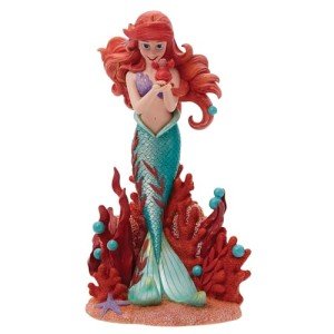 Enesco Disney Showcase Botanical The Little Mermaid Ariel Holding Sebastian Figurine, 8 Inch, Multicolor