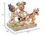Enesco Jim Shore Disney Traditions White Woodland Mickey and Minnie Mouse Walking Pluto Figurine, 5.67 Inch, Multicolor