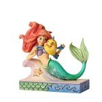Disney Traditions by Jim Shore “The Little Mermaid” Ariel with Flounder Stone Resin Figurine, 5.25”