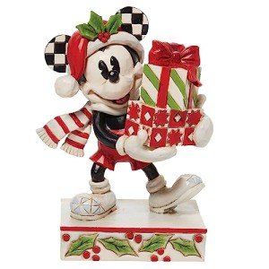 Enesco Jim Shore Disney Traditions Mickey Mouse Holding Stacked Presents Figurine, 4.5 Inch, Multicolor