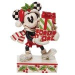 Enesco Jim Shore Disney Traditions Mickey Mouse Holding Stacked Presents Figurine, 4.5 Inch, Multicolor