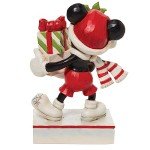 Enesco Jim Shore Disney Traditions Mickey Mouse Holding Stacked Presents Figurine, 4.5 Inch, Multicolor
