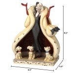 Enesco Disney Traditions by Jim Shore 101 Dalmatians Cruella de Vil with Puppies Figurine, 8.2 Inch, Multicolor