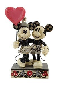Enesco Jim Shore Disney Traditions Mickey and Minnie Mouse Heart Figurine, 7.25 Inch, Multicolor
