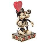 Enesco Jim Shore Disney Traditions Mickey and Minnie Mouse Heart Figurine, 7.25 Inch, Multicolor