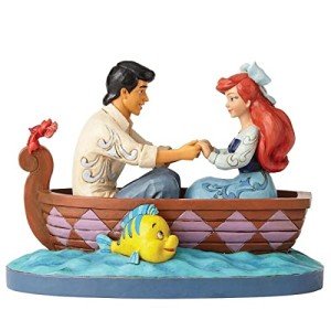 Enesco Disney Traditions by Jim Shore The Little Mermaid Ariel and Prince Eric in Rowboat Figurine, 6.126 Inch, Multicolor