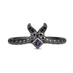 Maleficent Amethyst & Black Diamond Accent Ring