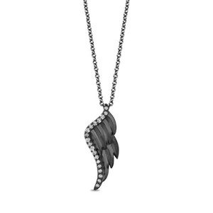 Maleficent Wings Sterling Silver Pendant with Diamonds