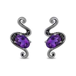 Ursula Amethyst & Black Diamond Earrings Collection