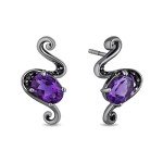 Ursula Amethyst & Black Diamond Earrings Collection