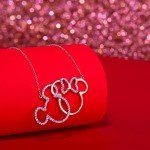 Mickey and Minnie Sterling Silver Interlocking Necklace