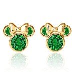 Disney Minnie Mouse May Birthstone Gold Earrings
