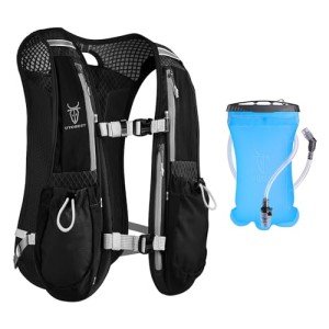 UTOBEST Running Vest, 5L Hydration Vest Lightweight, Running Backpack with 1.5L Water Bladder, Adjustable Running Hydration Vest for Trail Running Marathon Race Jogging Cycling Black