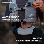 SWIFTVEST Running Phone Holder Vest with 500ml/17oz Running Water Bottle | Waterproof Pouch | Reflective Hydration Vest | Adjustable | Lightweight | 6 Pockets for Running Accessories - Men & Women