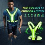 Simket Led Light Up Running Vest Reflective Vest for Walking at Night, High Visibility Night Running Gear Rechargeable Adjustable Running Lights for Runners Walkers Men Women