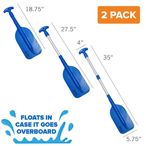 Telescoping Plastic Kayak Paddles - 2 Pack
