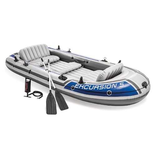 INTEX Excursion 5 Inflatable Boat Set: Deluxe Package