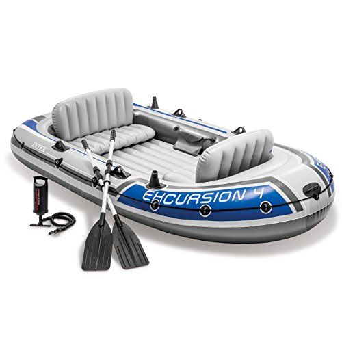 Intex Excursion 4 Person Inflatable Raft with 2 Oars