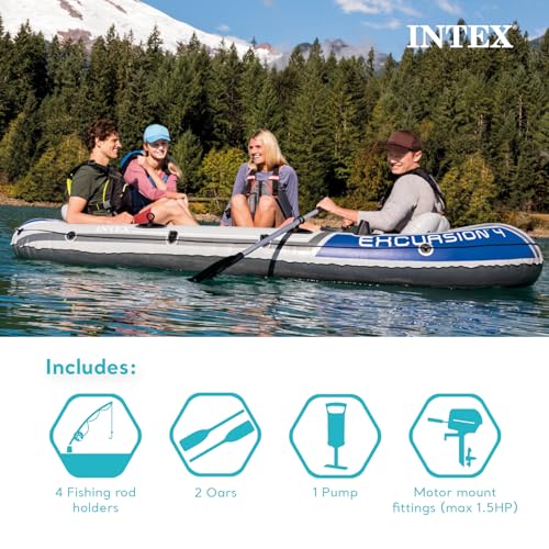 INTEX Excursion 5 Inflatable Boat Set: Deluxe Package