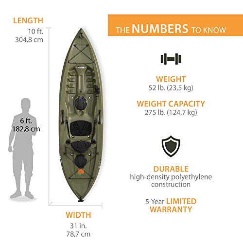 Lifetime Tamarack Angler Sit-On-Top Kayak Olive, 120