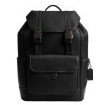 Black Coach League Flap Backpack for Travel